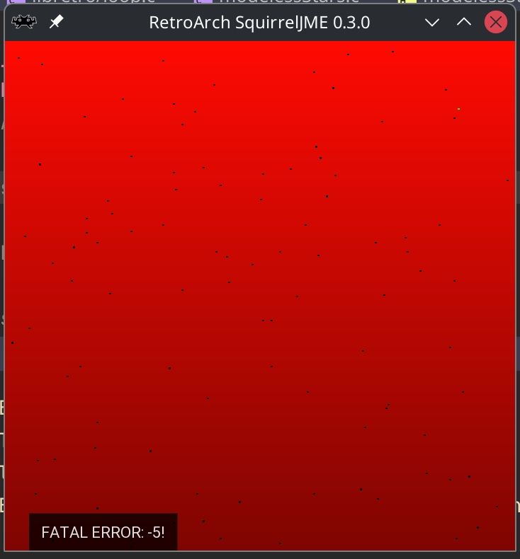 SquirrelJME error screen.