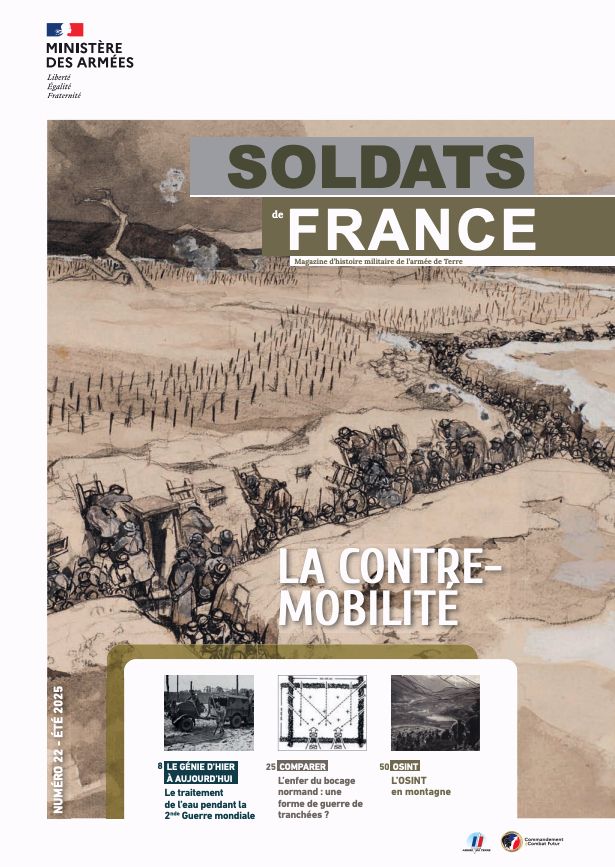 Couverture du numéro 22 de "Soldats de France", magazine d'histoire de l'Armée de Terre sur la contre-mobilité.