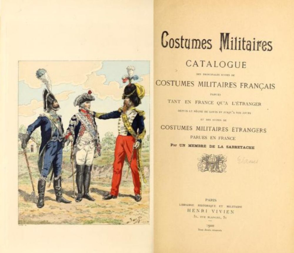 Catalogue des principales suites de costumes militaires français.