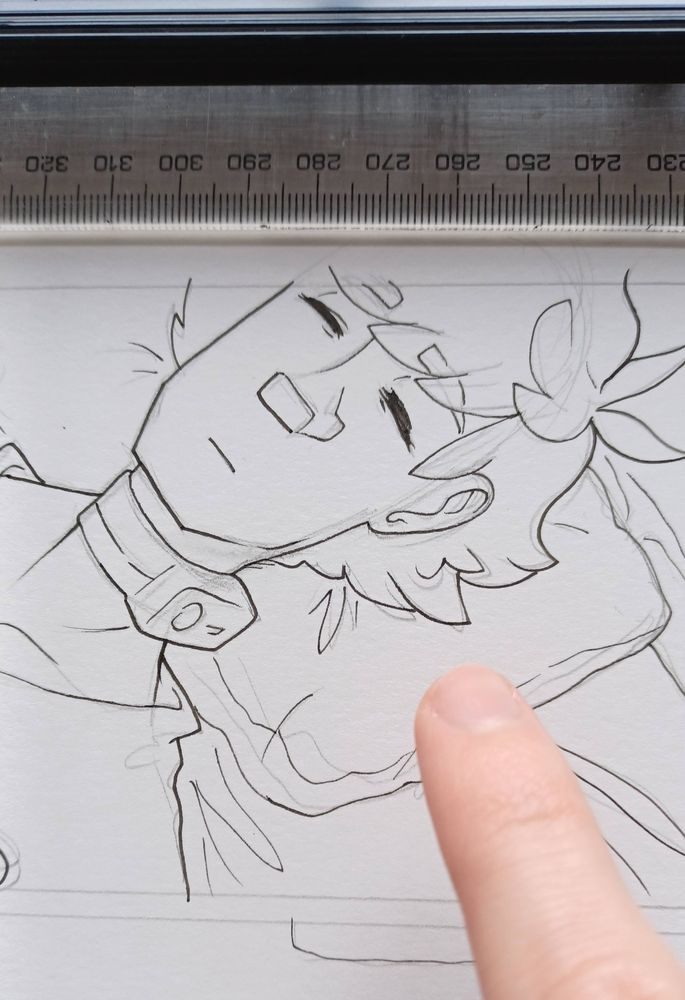 a pencil and ink drawing of a young man having a nice little nap. i point at him lovingly with my flesh and bone finger