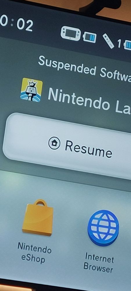 Wii U pause menu with the Nintendo land game
