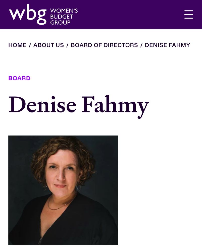Denise Fahmy - Women’s Budget Group Board Member 