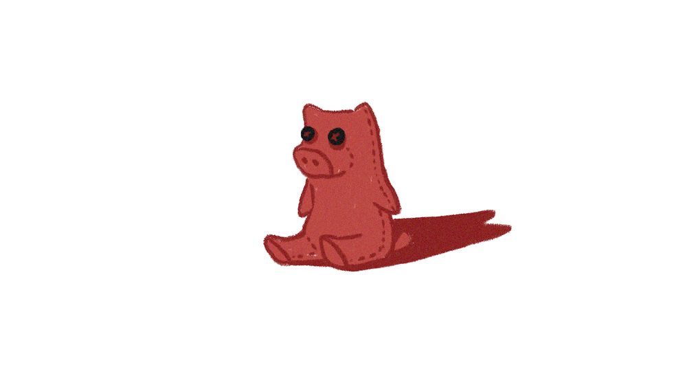 Drawing of a plushie named Snuggles.