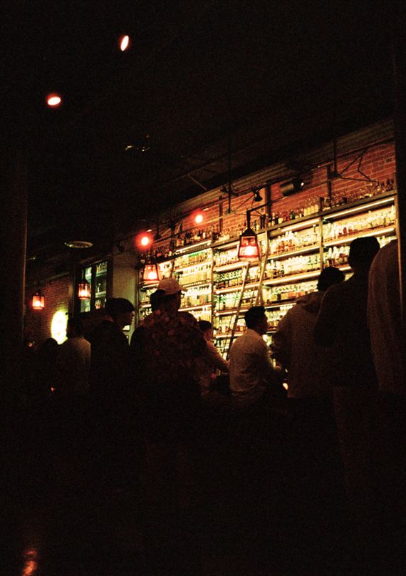 After-hours mingling and relaxing at a bar.