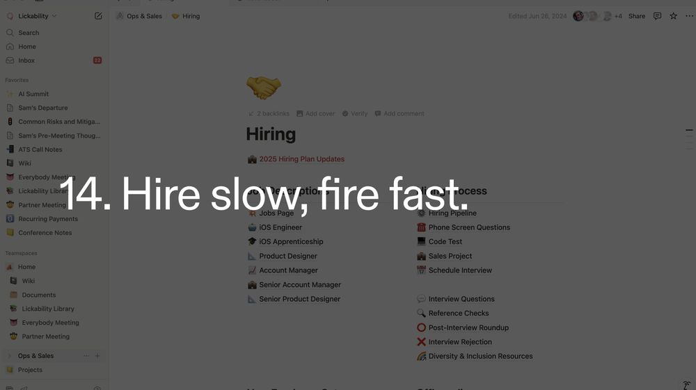Lesson 14 - Hire slow, fire fast