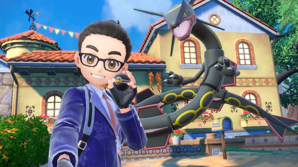 FC with Black Rayquaza's selfie in front of Cabo Poco house (Pokémon Violet)