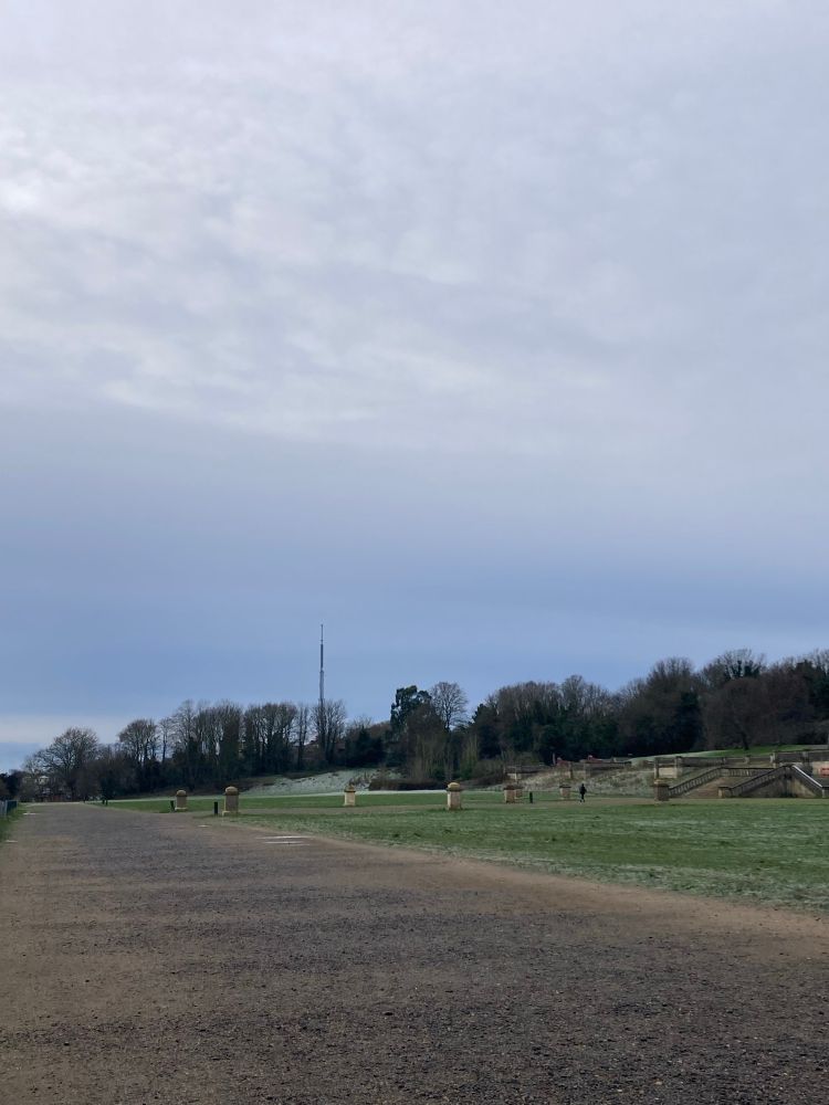 General view of Crystal Palace park terraces under cloud