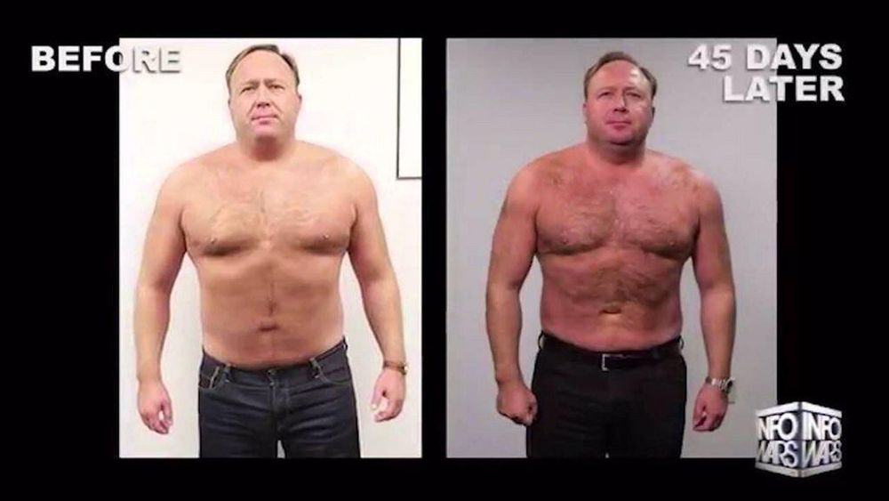 Alex Jones before/after where he just gets redder