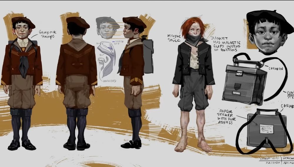 Studies of Hercule, a character from Project X7 and one of Cunoesse.