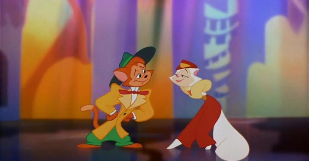 Cats Don’t Dance picture of Danny and Sawyer dressed up and dancing.