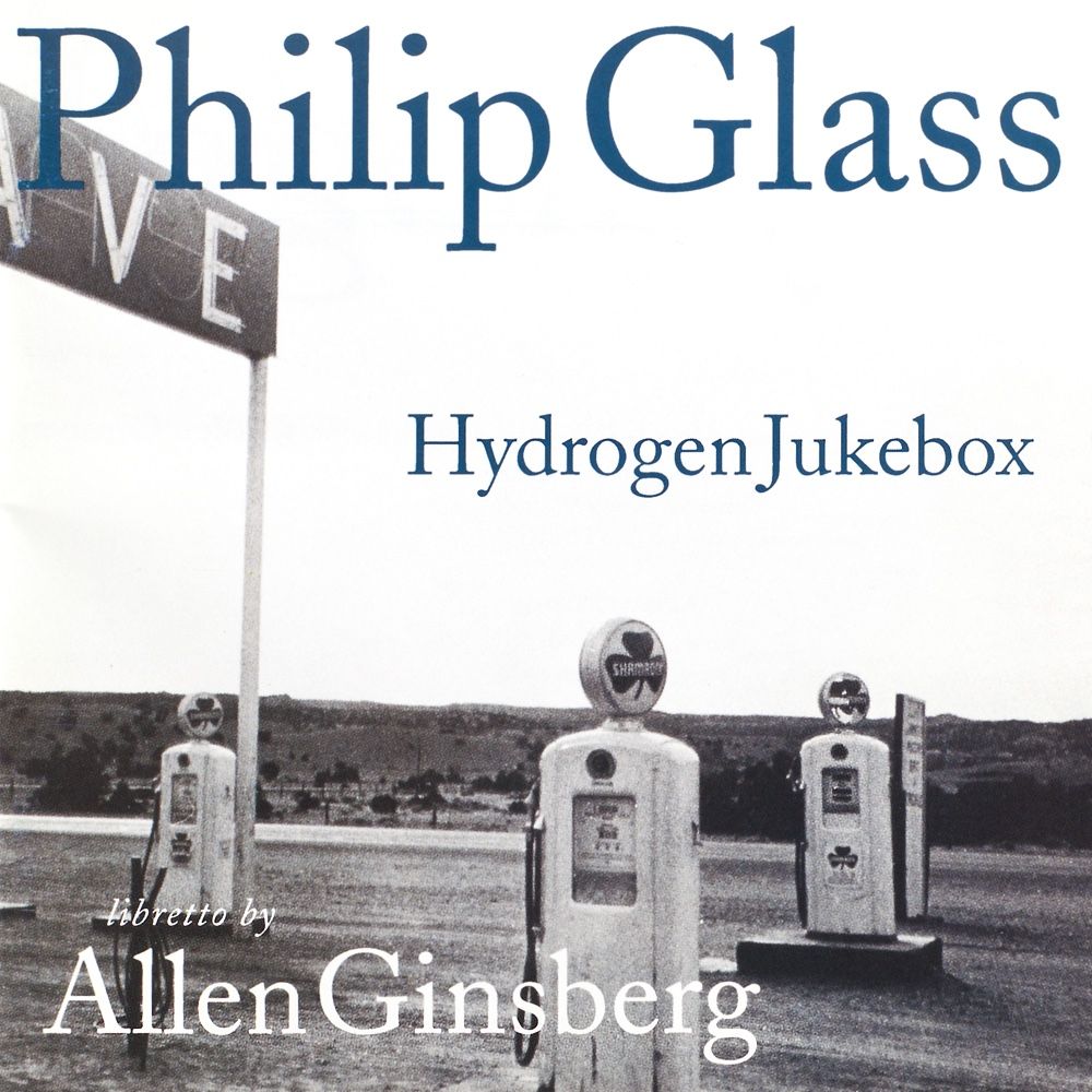 The cover of Philip Glass's Hydrogen Jukebox album, a collaboration with Allen Ginsberg.