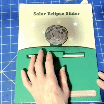 Light-up paper model of a solar eclipse using Chibitronics LED stickers.