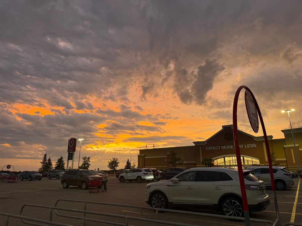 Sunset sky over Super Target in Lakeville, MN.