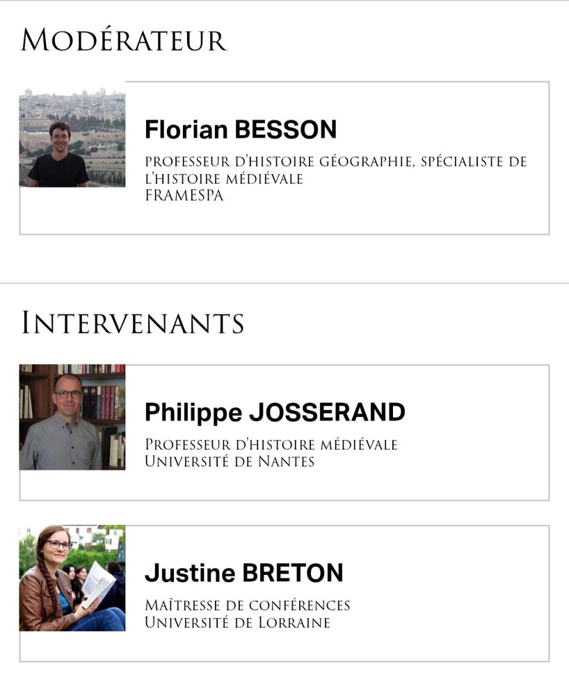 Table ronde "Mythiques Templiers", modérée par Florian Besson,  avec Philippe Josserand et Justine Breton. 