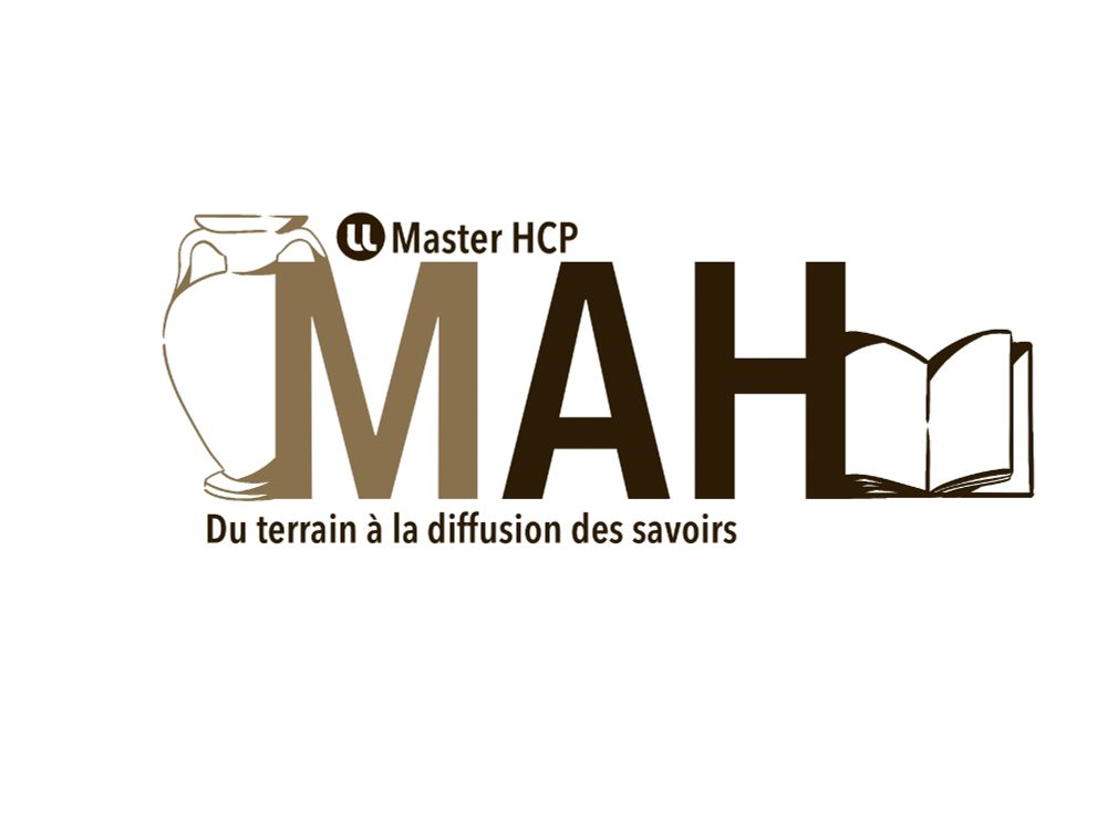 Logo du Master HCP, parcours MAH (Métiers de l'archéologie et de l'histoire), "Du terrain à la diffusion des savoirs"