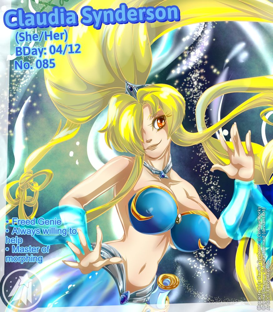 Character card of Claudia (art by FalcoDArgento)