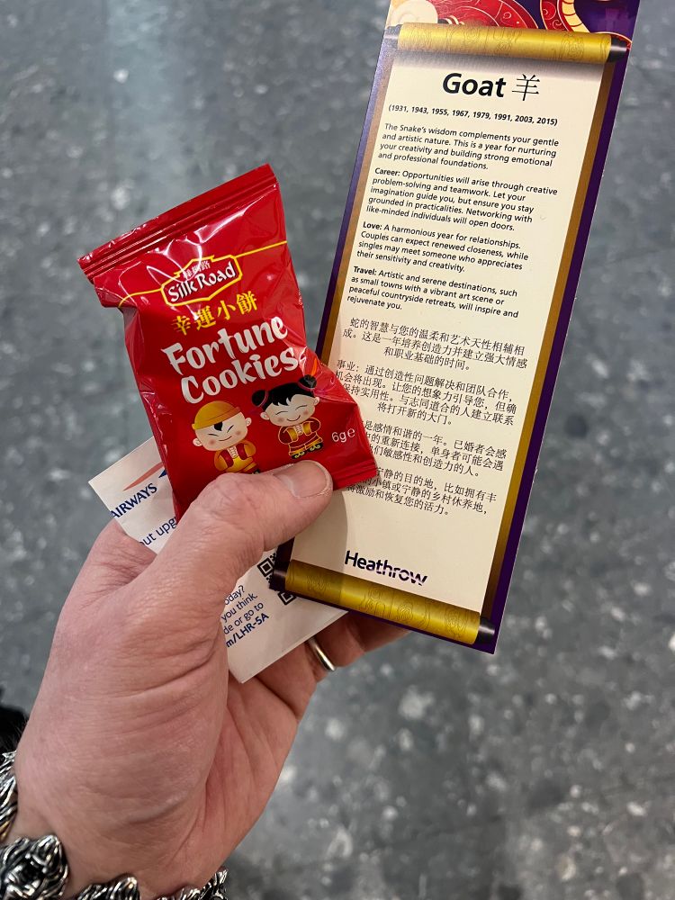 Fortune cookies and Chinese zodiac Goat flyer. 