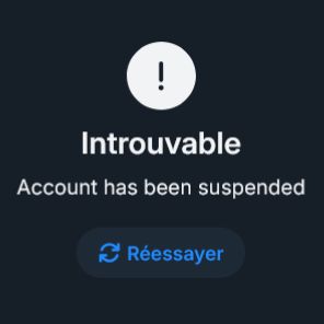 An error text that says "Account has been suspended" for the account @bill-ackman.bsky.social.