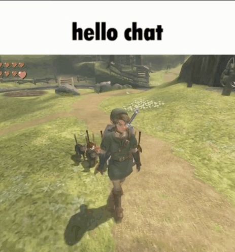 a screenshot of a video game with the words hello chat