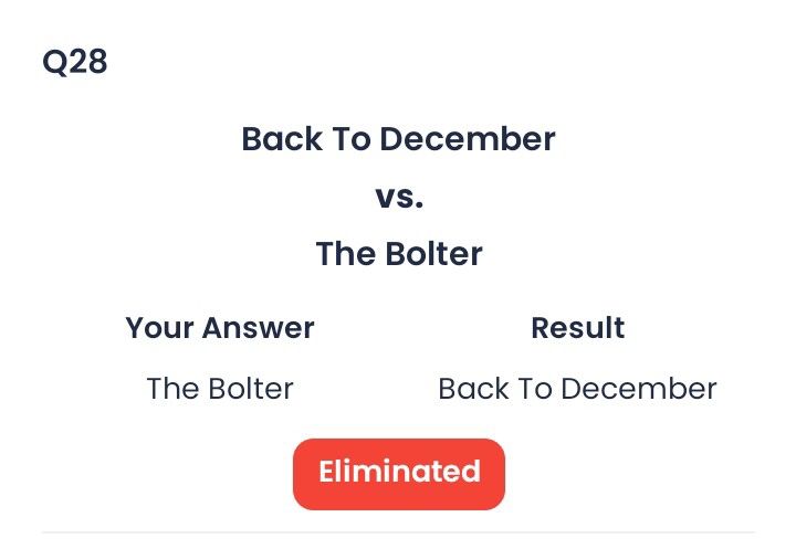 screenshot of the bridge bracket with the bolter losing to back to december