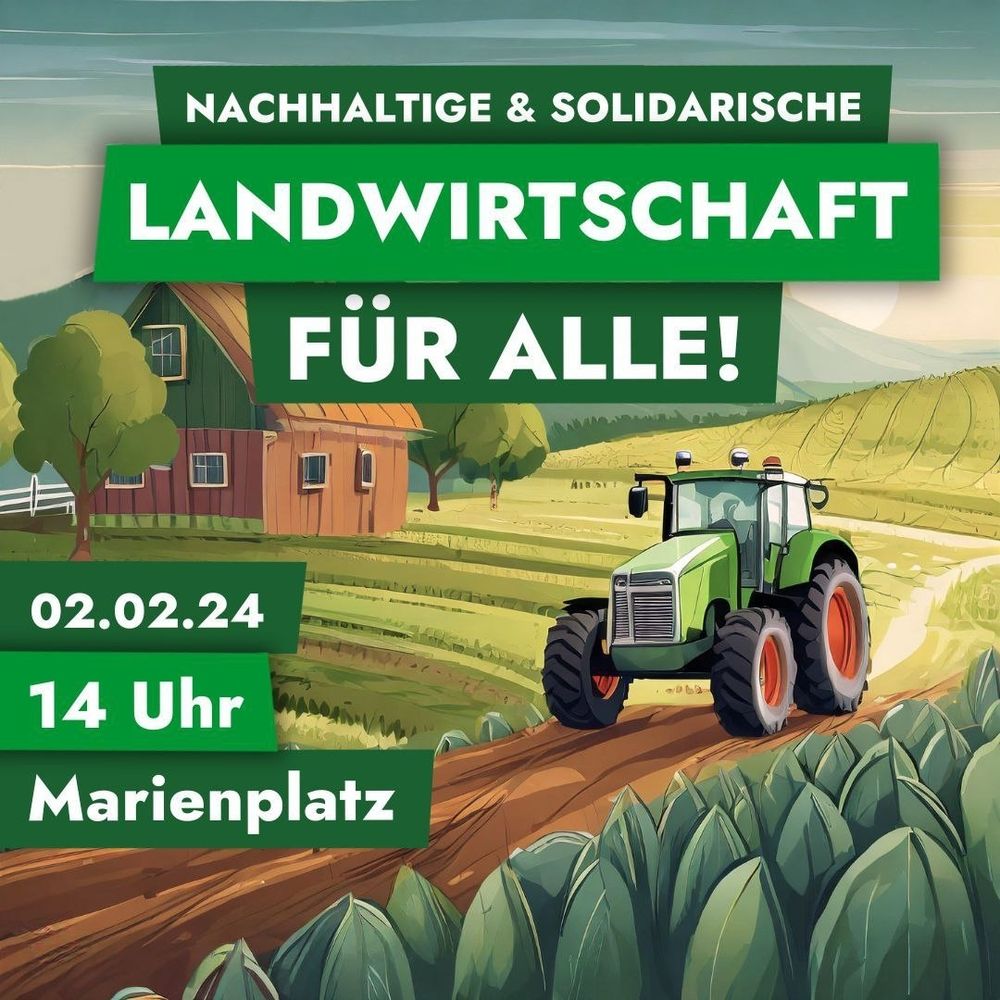 Nachhaltige & solidarische Landwirtschaft für alle! 2. Februar um 14 Uhr am Marienplatz