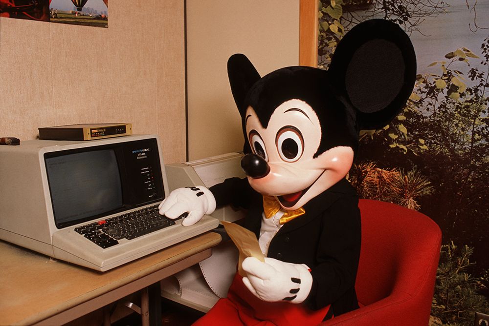 "Mickey uses a Sperry Univac terminal and Racal-Milgo modem" #disney