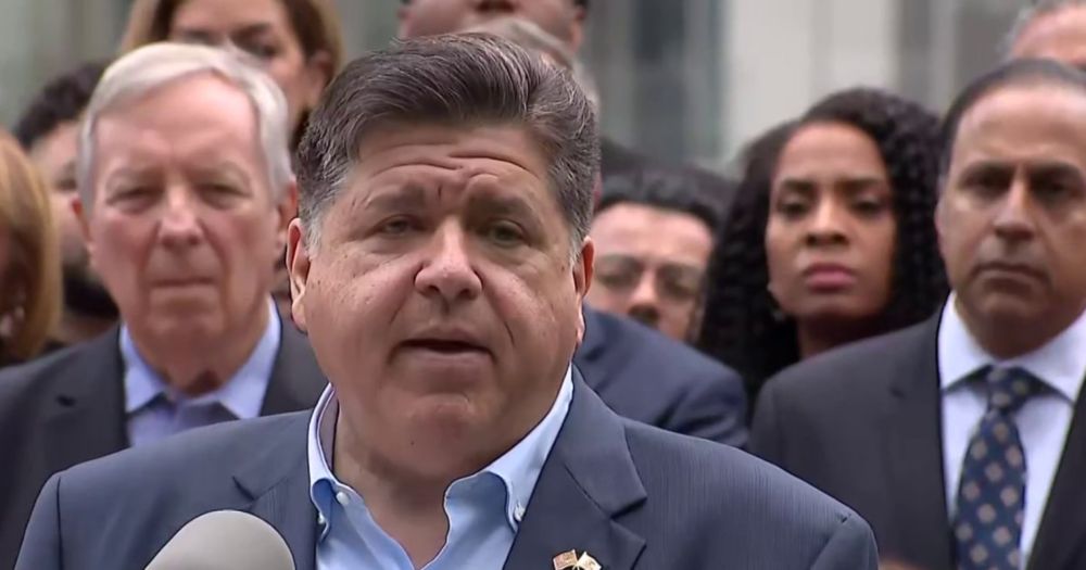 Illinois Governor JB Pritzker holds press conference in response to recent threats made by President Donald Trump to send the national guard to Chicago, in a similar manner that he has done so in Los ...