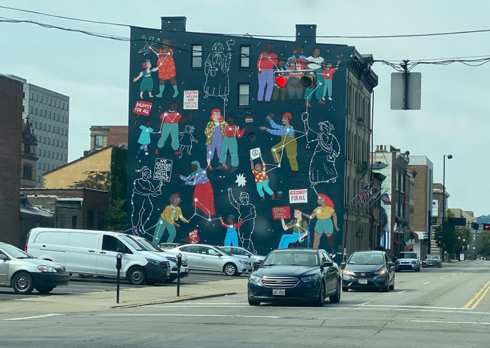 cool total building wall mural in Cincinnati