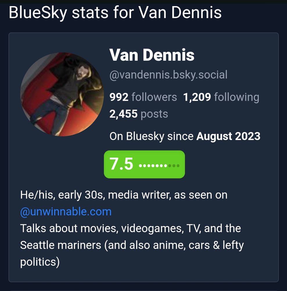Bluesky stats & "rating"