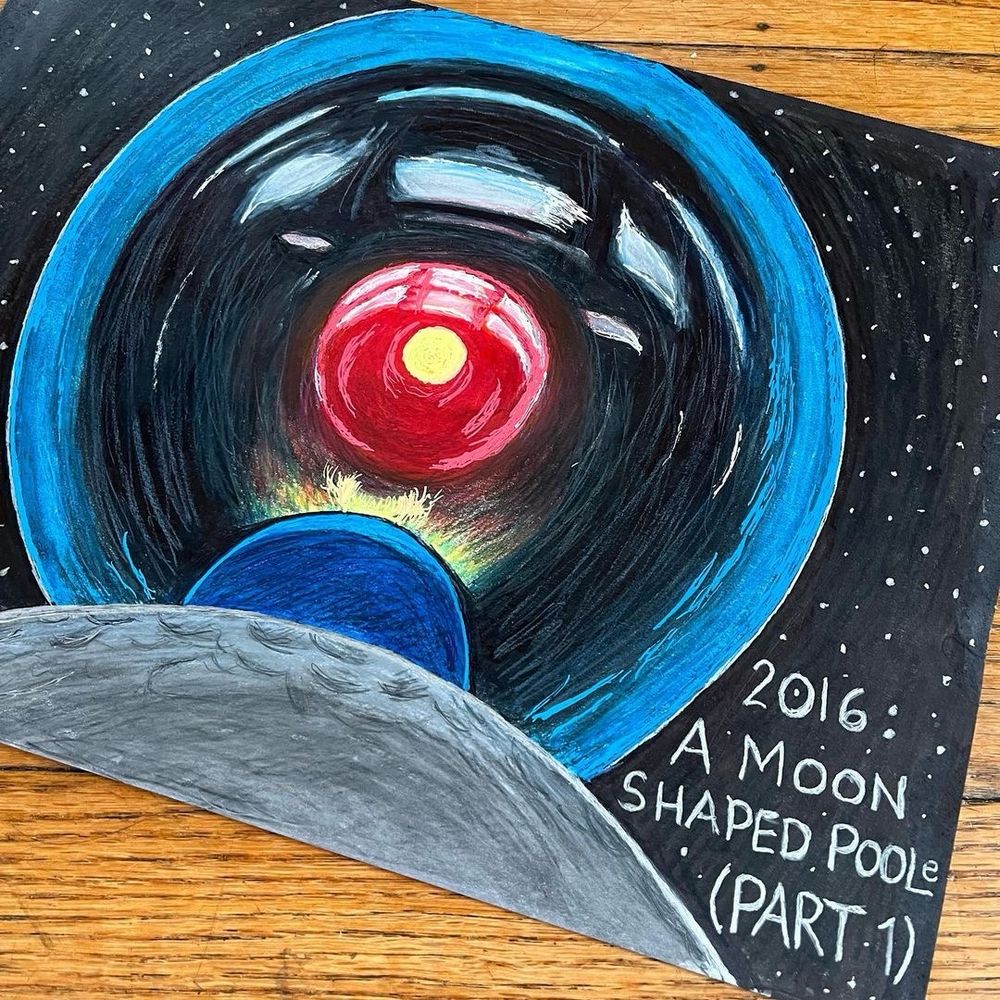 Zach mixed up his Stanley’s this week and Kubrick took over Donwood’s planet. He drew this monolith that has absolutely nothing in common visually or thematically with Radiohead’s “A Moon Shaped Pool” …or is it Poole? Who the HAL knows!

Did Radiohead put their talents to full use in making this album? We know we sure did in discussing it, and that is all any conscious entity can ever hope to do.

Artwork by Zach Glenn