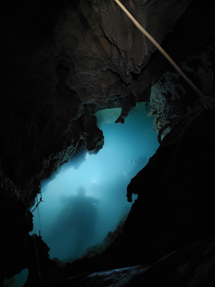 Cave diver surfacing. Credit Dani Buchheister.