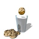 old internet 3d gif of a cookie being dipped in milked repeatedly