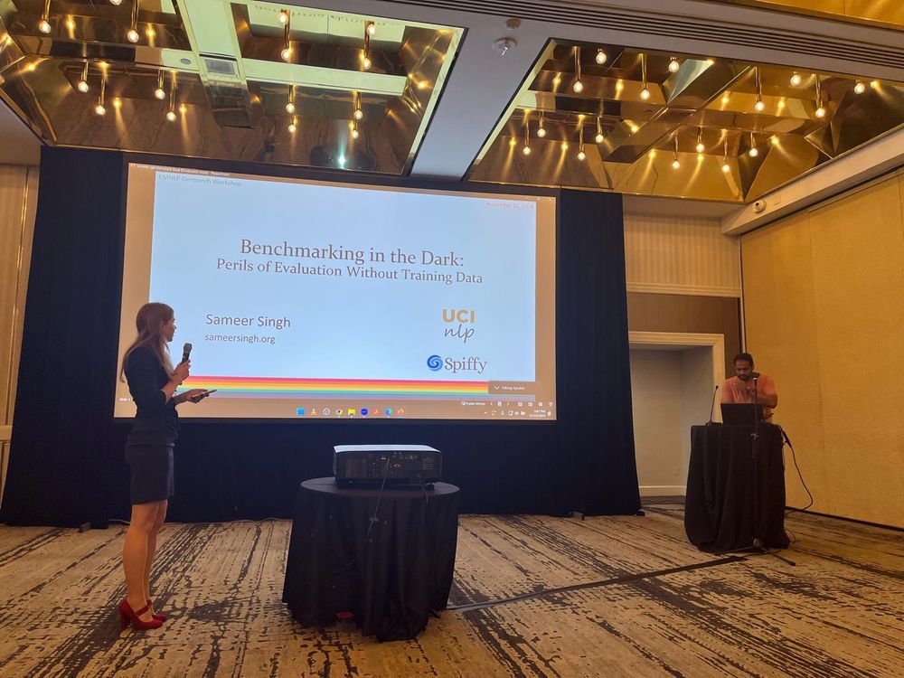 Giving a talk at Genbench workshop 