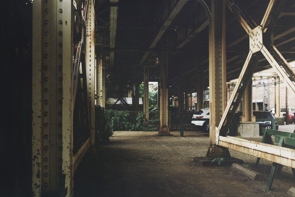 Under the L in Chicago