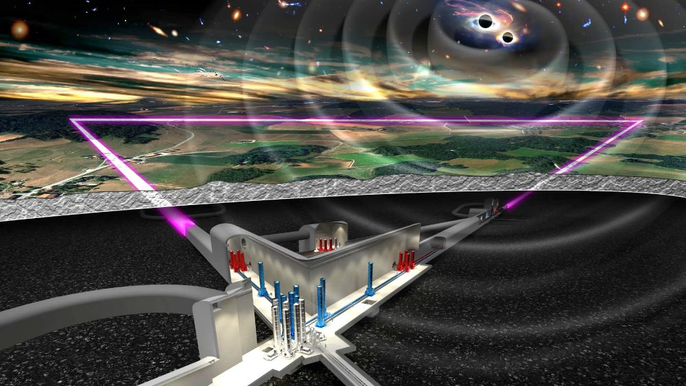Artist's impression of the underground Einstein Telescope, a planned third-generation gravitational-wave detector. Credit: NIKHEF 