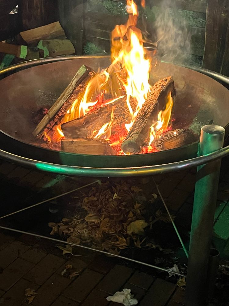 Blick auf die Feuerschale