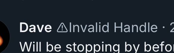Dave’s name reads as “Dave Invalid Handle”