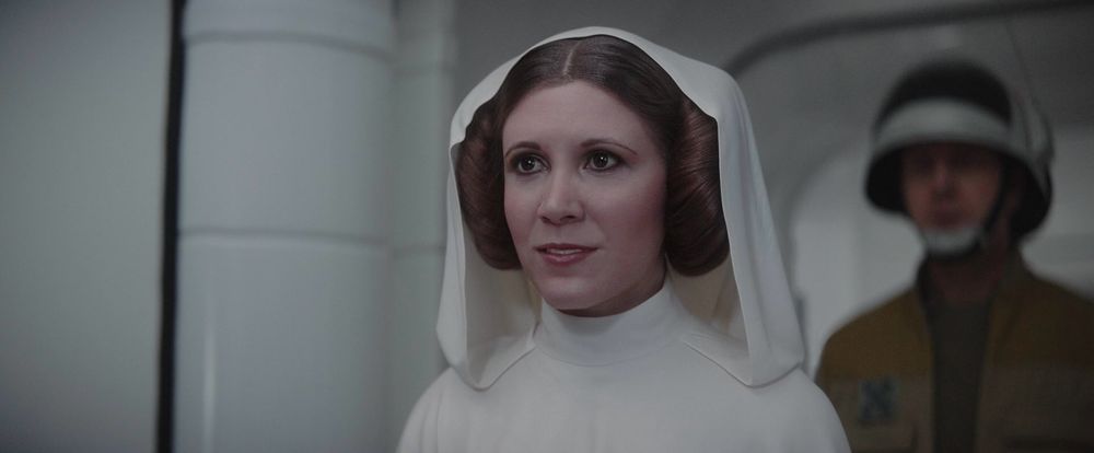 r1 cgi leia smiling right after darth vader just slaughtered troops and a city got blown up