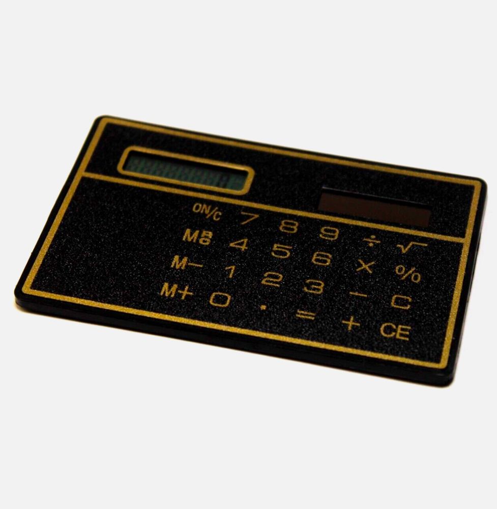 Credit card size wallet calculator