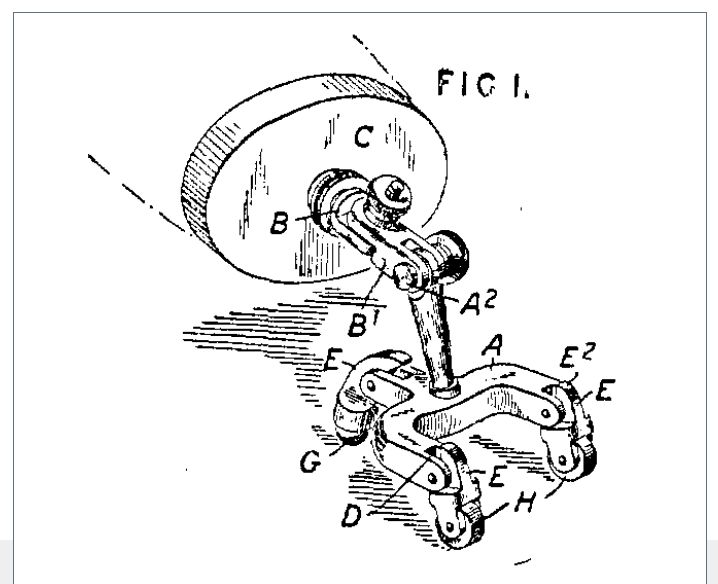 diagram of proposed artificial hand attachment sort of like the bottom of a tiny tray-roller stand or something that has one back foot with a rubber thing on the end to put pressure on to keep something in place and two front foot bits with tiny wheels 