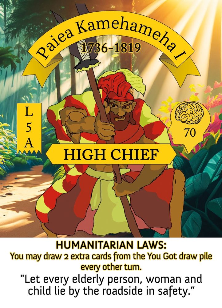 #hawaiian royalty King Kamehameha the first for our #cardgame based in #history