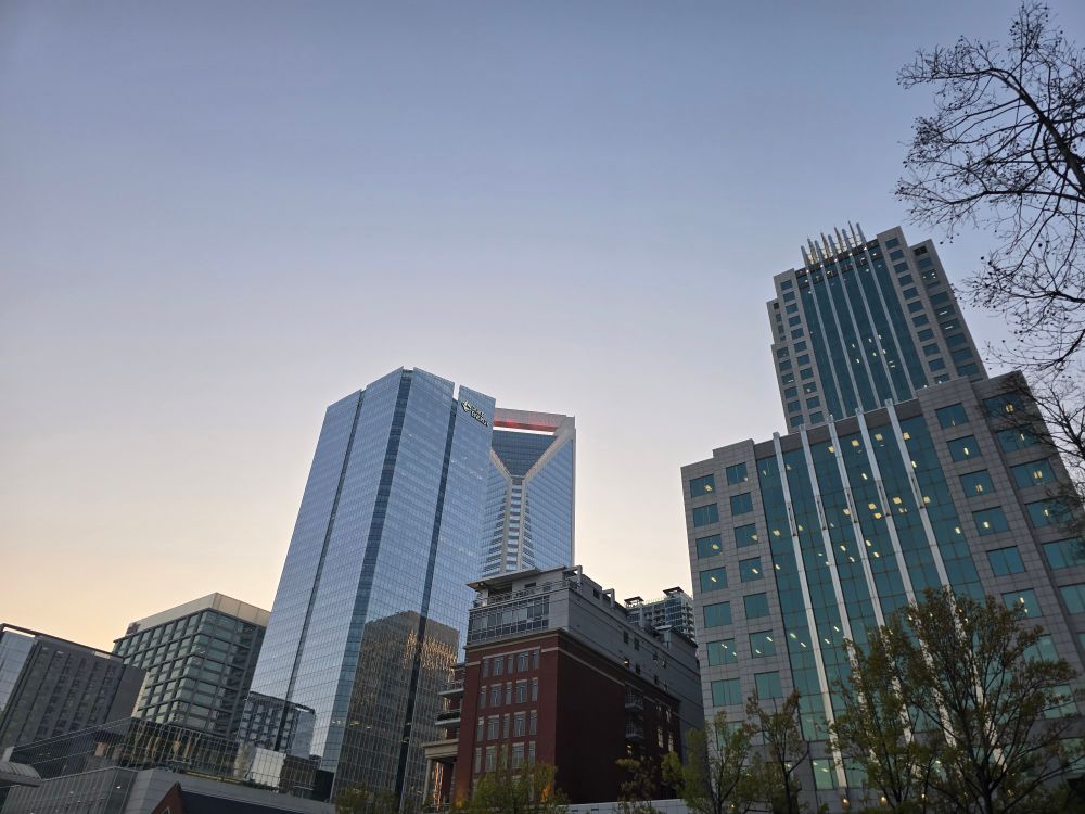 Charlotte skyline at dusk