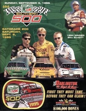 The program covers the 1995 Mountain Dew Southern 500 at Darlington Raceway. 