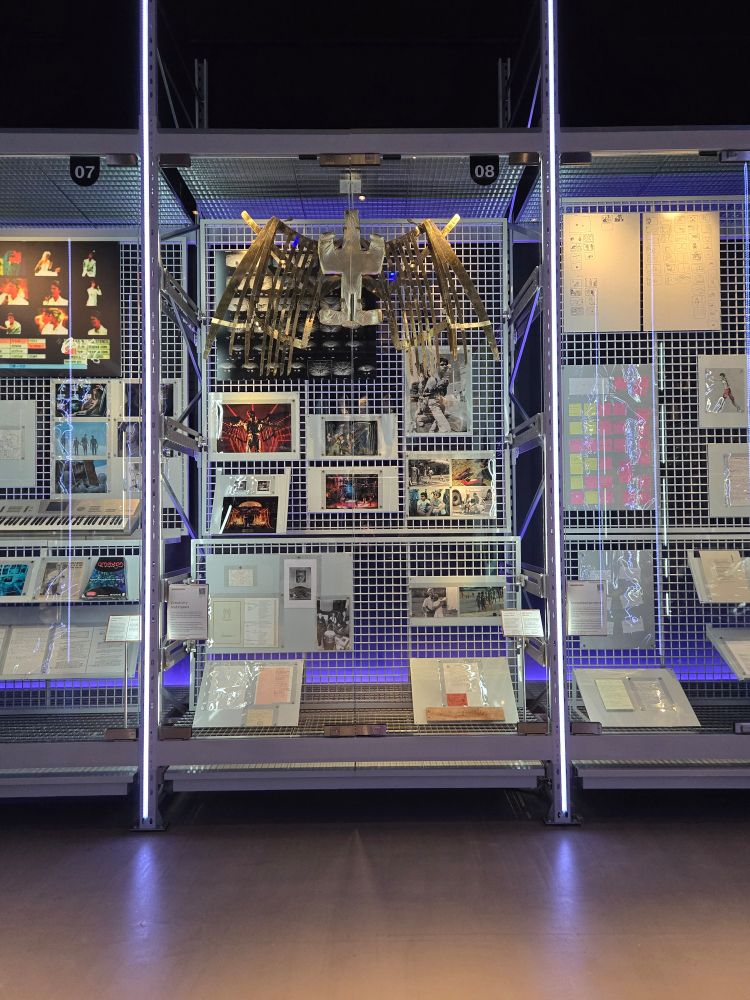 Part of a display at V&A East David Bowie Centre featuring material from the Glass Spider tour and Let's Dance video