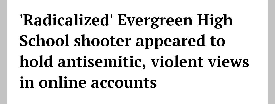 'Radicalized' Evergreen High School Shooter appeared to hold antisemitic, violent views in online accounts