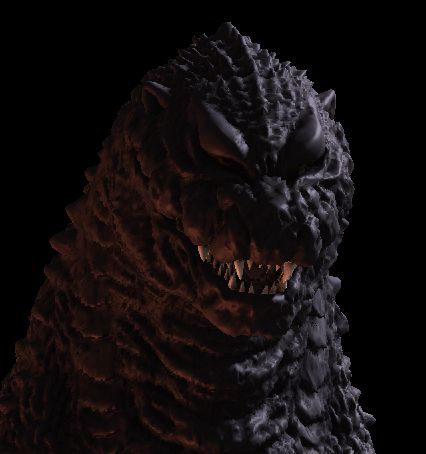 godzilla in dramatic lighting 