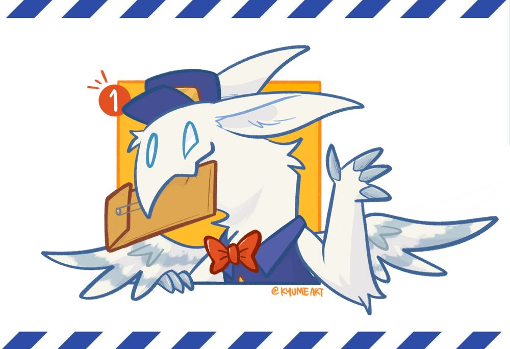 Artfight illustration of a mailman OC.