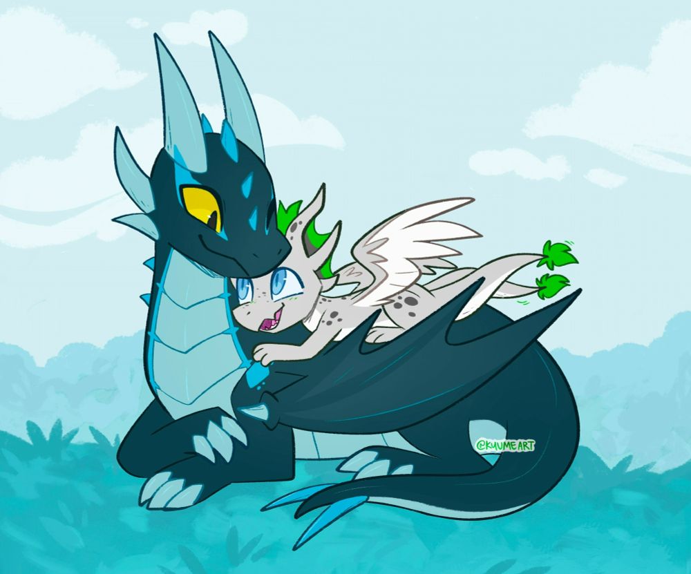 Illustration commission of two dragon OCs.