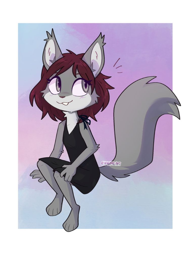 Art fight illustration of a squirrel OC.