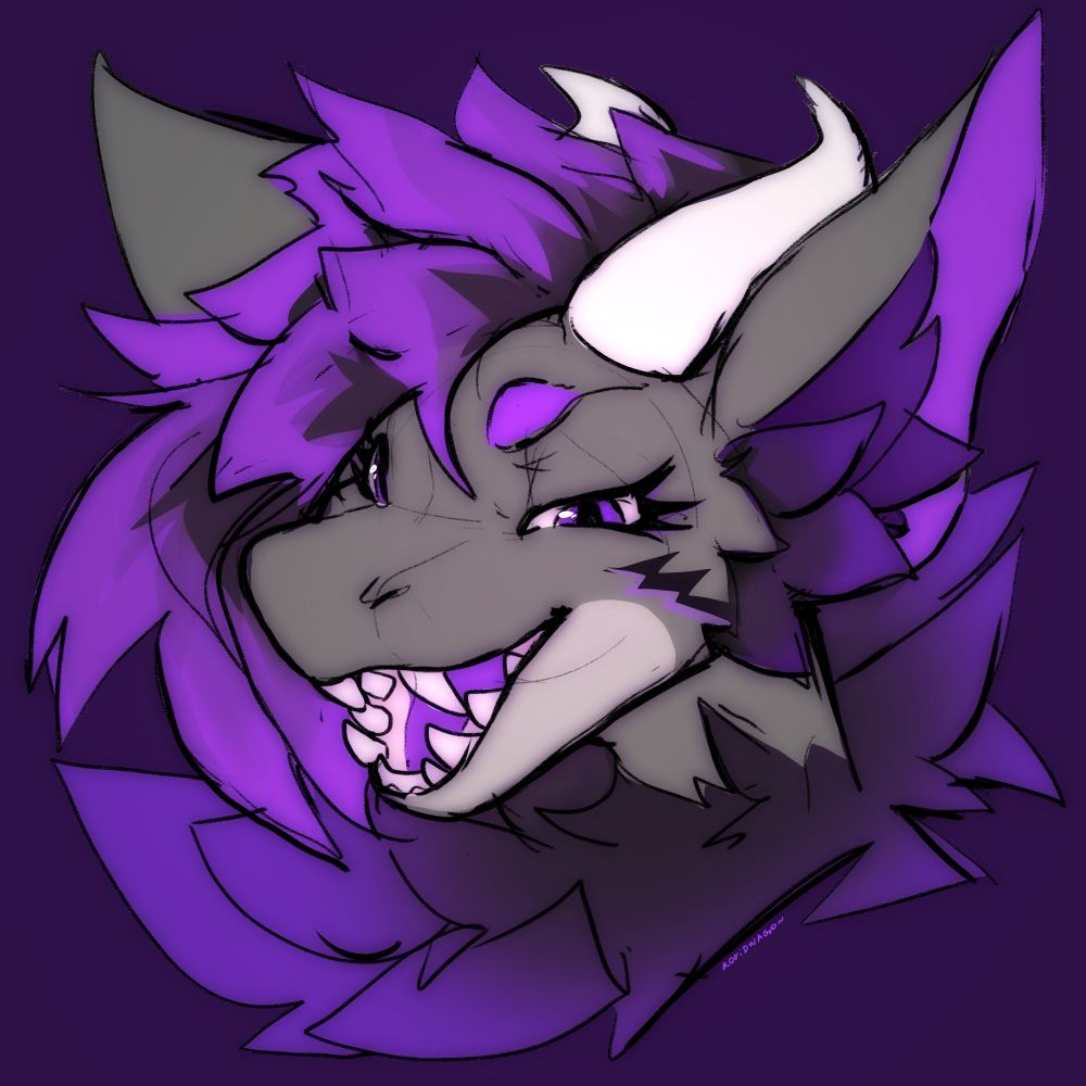 A headshot of Sesilaso's nardoragon fursona.